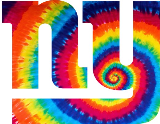 New York Giants rainbow spiral tie-dye logo vinyl decal